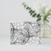 Carte postale Abstraite florale adulte coloriage (Debout devant)