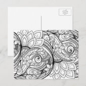 Carte postale Abstraite florale adulte coloriage (Devant / Derrière)