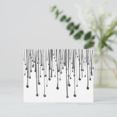 Carte Postale Abstraite main dessinée noir blanc gouttes d'eau (Debout devant)