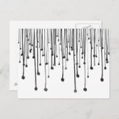 Carte Postale Abstraite main dessinée noir blanc gouttes d'eau (Devant / Derrière)