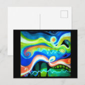 Carte postale Abstraite Oil Pastel | Chanter en la (Devant / Derrière)