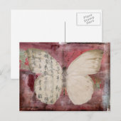 carte postale abstraite papillon (Devant / Derrière)