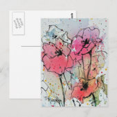Carte postale Abstraite Pink Poppies (Devant / Derrière)