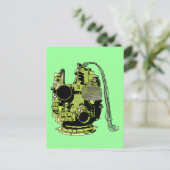 Carte postale Abstraite Robot Head Retro Colors (Debout devant)