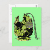 Carte postale Abstraite Robot Head Retro Colors (Devant / Derrière)
