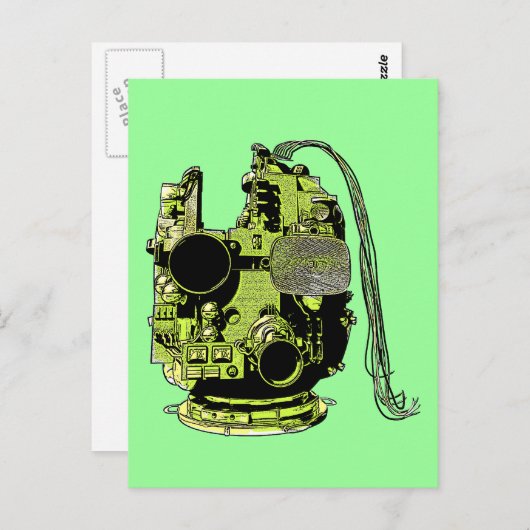 Carte postale Abstraite Robot Head Retro Colors (Devant / Derrière)