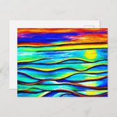 Carte postale Abstraite Sun Over Water (Devant / Derrière)