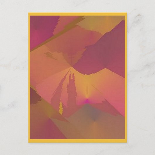 Carte postale Abstraite Sunset Art violet / Or (Devant)