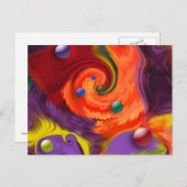 Carte postale Abstraite Swirling Spheres (Devant / Derrière)