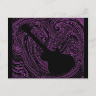 Carte Postale Abstraite Swirls Guitar, Violet
