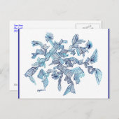 Carte postale Abstraite Turquoise Flying Crystal (Devant / Derrière)