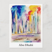 Carte Postale Abu Dhabi Émirats arabes unis Aquarelle Voyage (Devant)