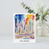 Carte Postale Abu Dhabi Émirats arabes unis Aquarelle Voyage (Debout devant)