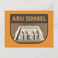 Abu Simbel Egypt Travel Art Retro