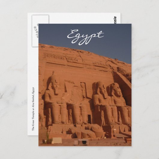 Carte Postale abu simbel rois (Devant / Derrière)