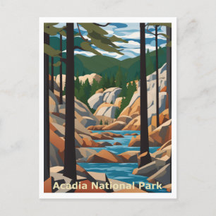 Carte Postale Acadia Maine Design graphique Abstrait