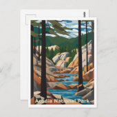 Carte Postale Acadia Maine Design graphique Abstrait (Devant / Derrière)