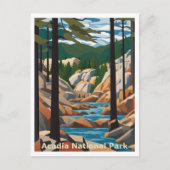 Carte Postale Acadia Maine Design graphique Abstrait (Devant)