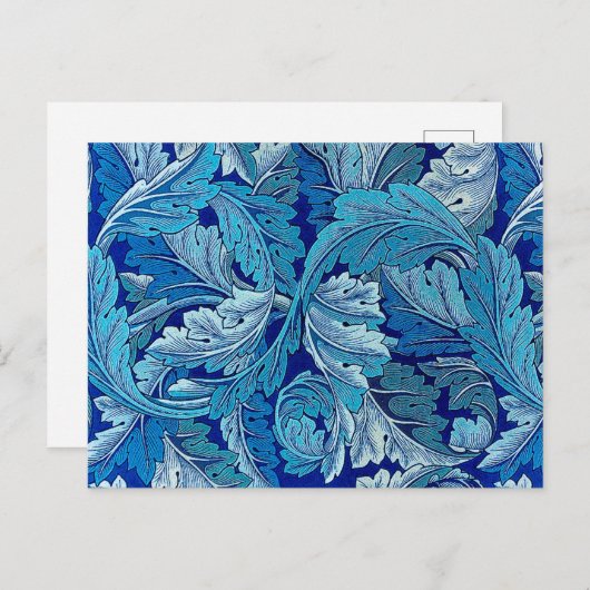 Carte Postale Acanthe Bleue, William Morris (Devant / Derrière)