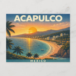 Carte Postale Acapulco Mexico Retro Travel Postcard