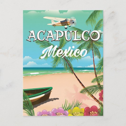Carte Postale Acapulco Mexique Affiche de voyage Vintage (Devant)