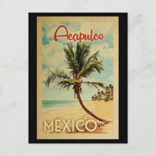 Carte postale Acapulco Palm Tree Vintage voyage