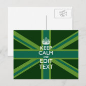 Carte Postale Accent Green Gardez votre calme et votre texte Uni (Devant / Derrière)