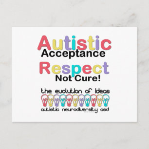 Carte Postale Acceptation autistique Respect non guéri