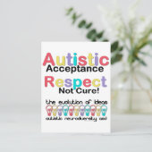 Carte Postale Acceptation autistique Respect non guéri (Debout devant)