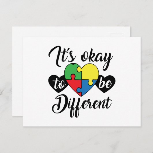 Carte Postale Acceptation de l'autisme Imprimer (Devant / Derrière)