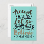 Carte Postale Accepter Ce Qui Est Un Devis Motivationnel (Devant / Derrière)