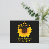 Carte Postale Accepter Comprendre l'amour Sunflower Chemise Auti (Debout devant)