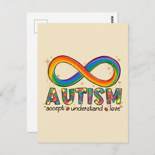 Carte Postale Accepter l'amour comprendre - Infinity Sensibilisa (Devant / Derrière)