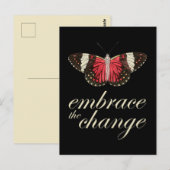 Carte Postale Accepter le changement rose (Devant / Derrière)