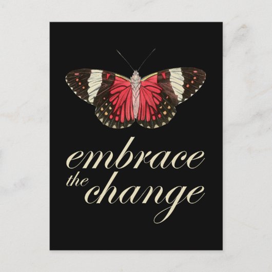 Carte Postale Accepter le changement rose (Devant)