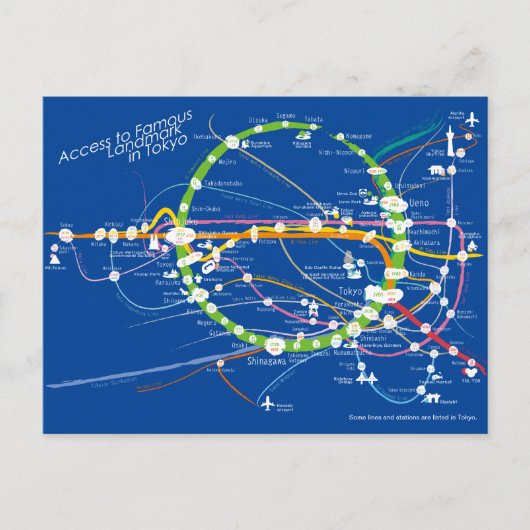 Carte Postale Accès à Famous Landmark à Tokyo rev2 blueback P (Devant)