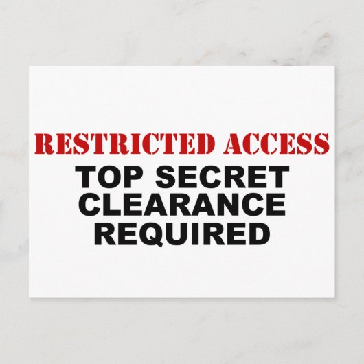 Carte Postale Accès restreint (Devant)