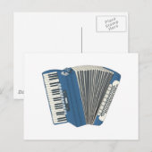 Carte Postale accordéon bleu (Devant / Derrière)