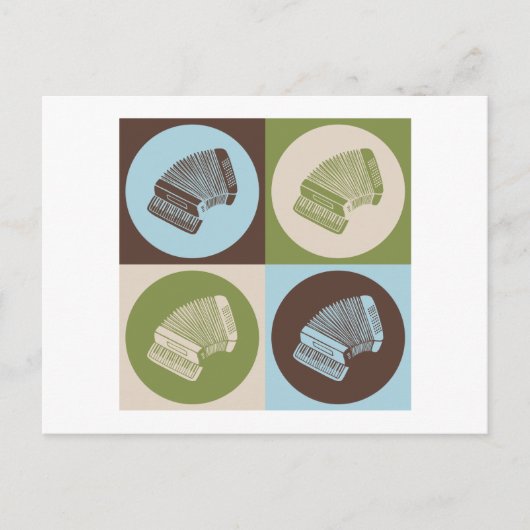 Carte Postale Accordéon d'art pop (Devant)