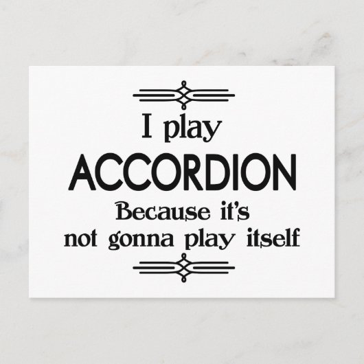 Carte Postale Accordéon Play Itself Funny Deco Music (Devant)
