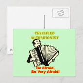 Carte Postale Accordéoniste certifié (Devant / Derrière)