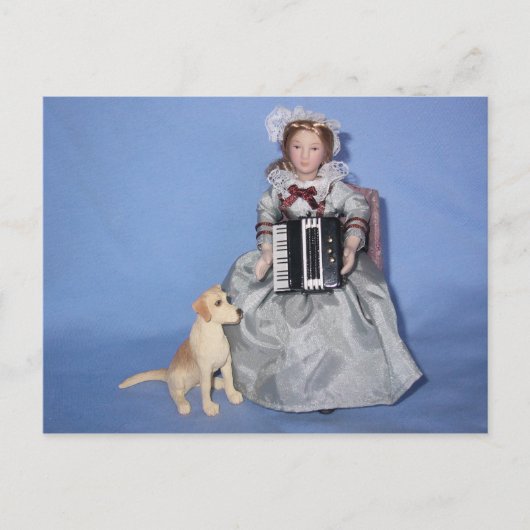 CARTE POSTALE ACCORDION LADY (Devant)