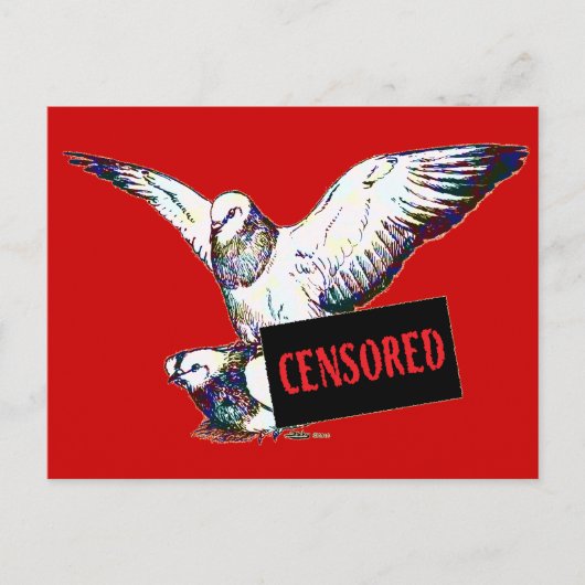 Carte Postale Accouplement de pigeons : Censuré ! (Devant)