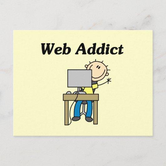 Carte Postale Accro du Web (Devant)