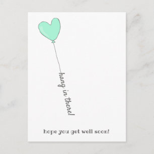 Carte Postale Accroche-toi ! - Ballon sarcelle mignon - Prompt r