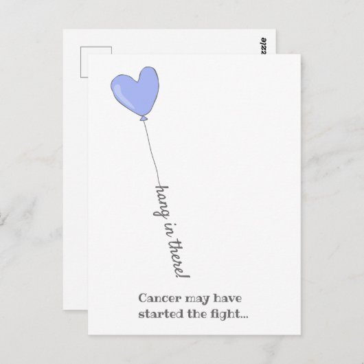 Carte Postale Accroche-toi ! - Vaincre le cancer - Ballon lilas (Devant / Derrière)