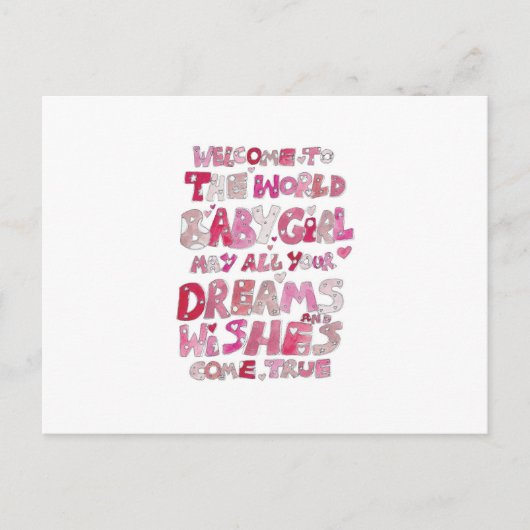 Carte Postale Accueil au bébé du monde (Devant)