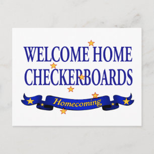 Carte Postale Accueil Bienvenue Checkboards