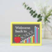 Carte Postale Accueil Coloré Retour À L'École (Debout devant)