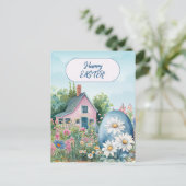 Carte Postale Accueil de Pâques Joyeux Daisées d'oeufs de Pâques (Debout devant)